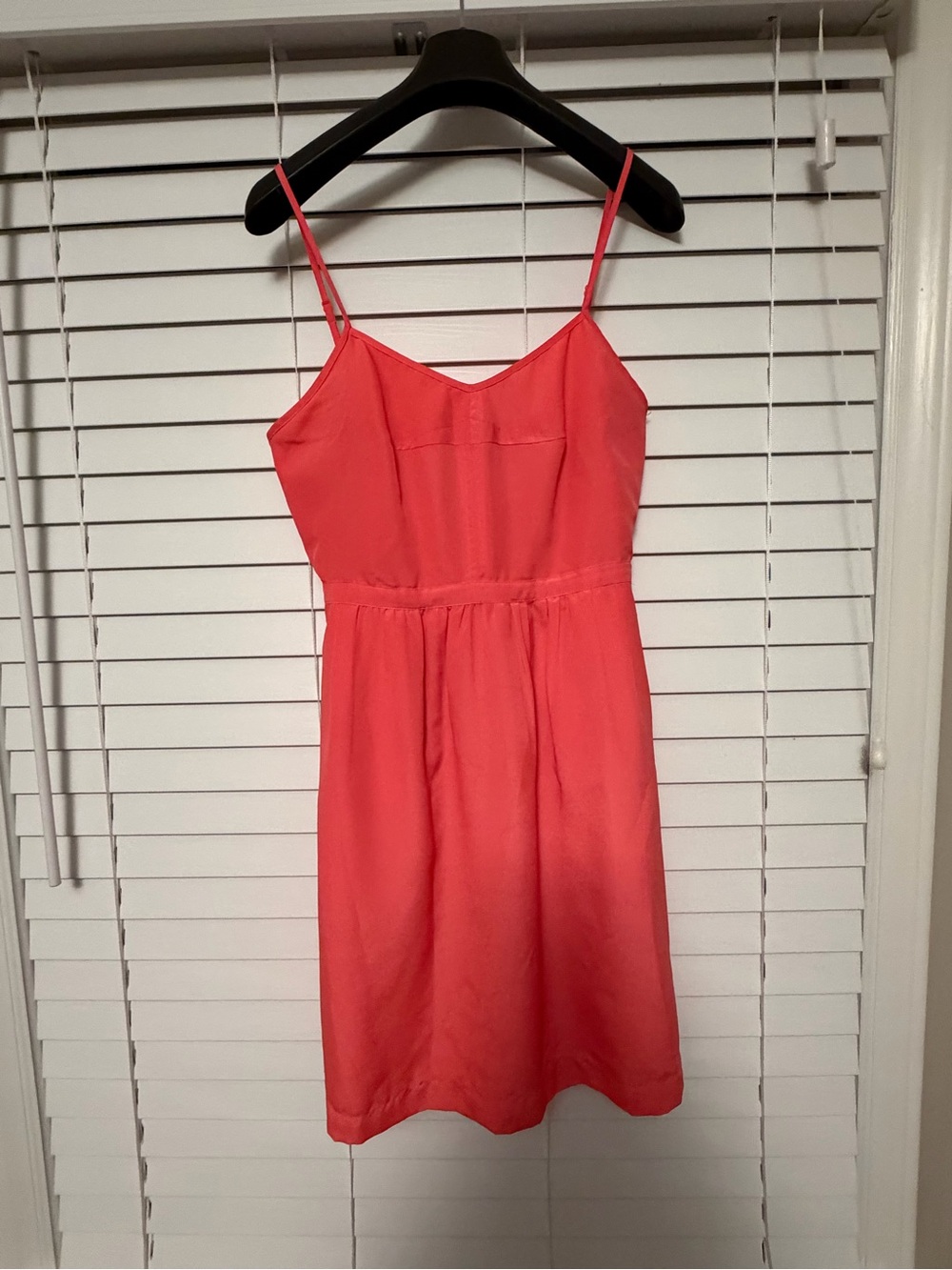 J. Crew Coral Spaghetti-Strap A Line Mini Dress